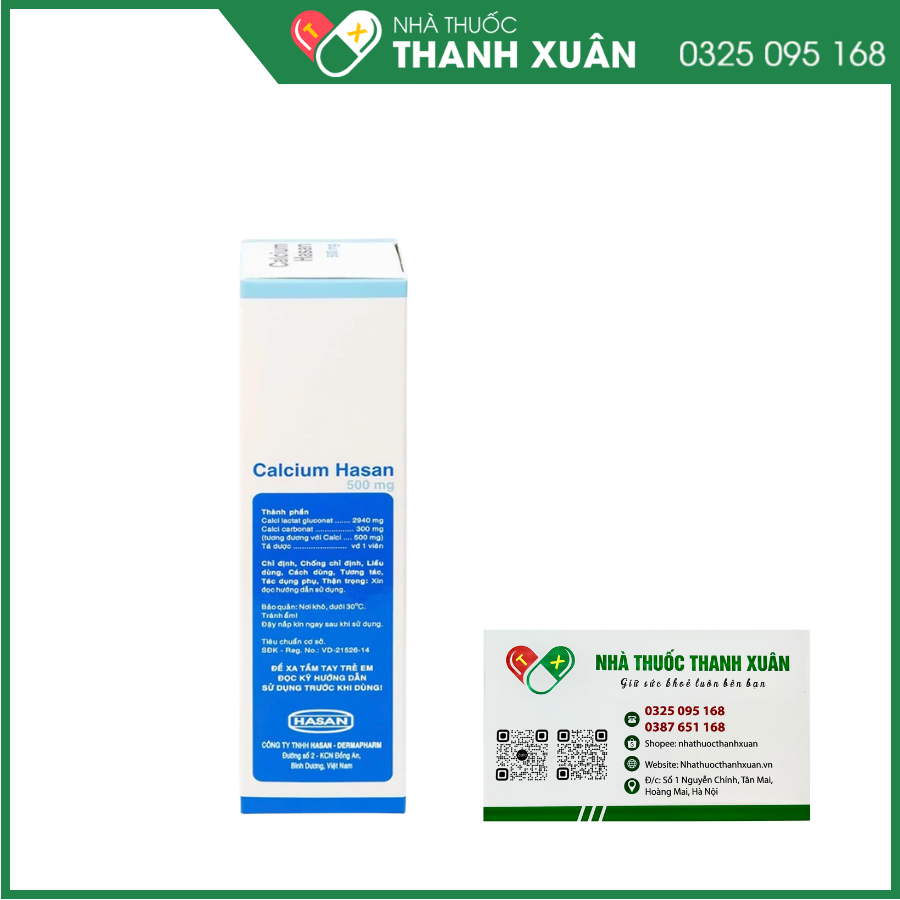 Viên sủi Calcium Hasan 500mg phòng và hỗ trợ điều trị bệnh loãng xương